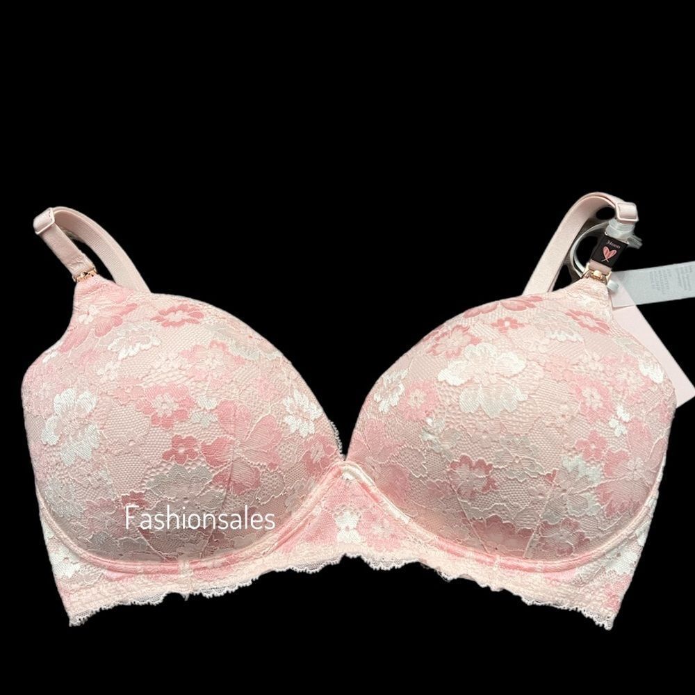 Victorias Secret Supersoft Body Maternity Nursing Wireless lace bra Pink 36DDD